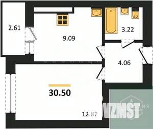 1-к квартира, вторичка, 31м2, 7/9 этаж