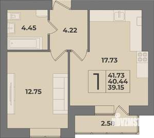 1-к квартира, вторичка, 42м2, 1/9 этаж