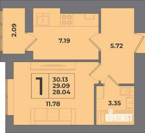 1-к квартира, вторичка, 30м2, 5/8 этаж