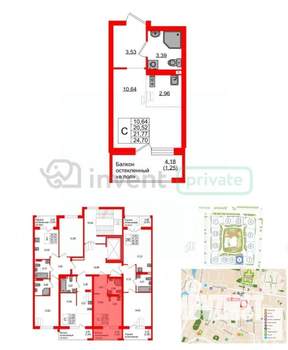 Студия квартира, вторичка, 25м2, 7/10 этаж