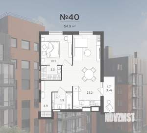 1-к квартира, вторичка, 55м2, 2/7 этаж