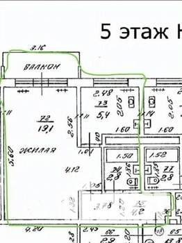 1-к квартира, вторичка, 32м2, 5/5 этаж