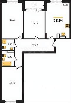 1-к квартира, вторичка, 39м2, 3/9 этаж