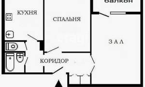 2-к квартира, вторичка, 55м2, 9/10 этаж