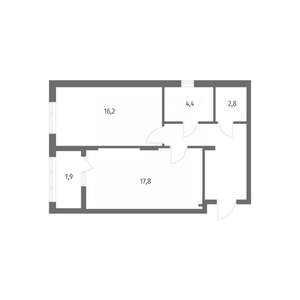 1-к квартира, строящийся дом, 54м2, 1/8 этаж