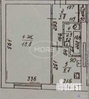 1-к квартира, вторичка, 30м2, 1/5 этаж