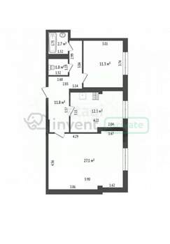 2-к квартира, вторичка, 67м2, 4/5 этаж