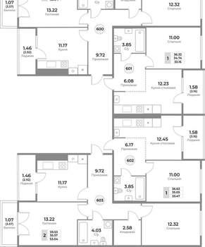2-к квартира, вторичка, 56м2, 4/10 этаж