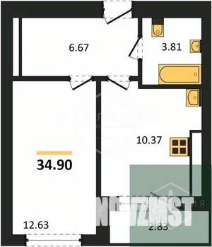 1-к квартира, вторичка, 35м2, 4/9 этаж