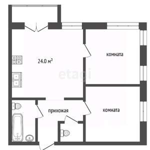 2-к квартира, вторичка, 60м2, 5/9 этаж