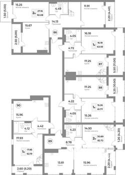 1-к квартира, вторичка, 62м2, 7/7 этаж