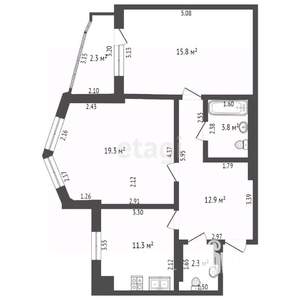 2-к квартира, вторичка, 64м2, 6/9 этаж