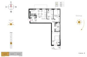 3-к квартира, строящийся дом, 93м2, 3/7 этаж