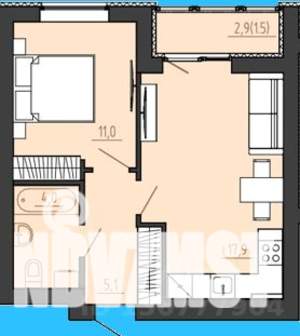 1-к квартира, вторичка, 41м2, 2/8 этаж