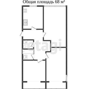 2-к квартира, вторичка, 57м2, 6/10 этаж