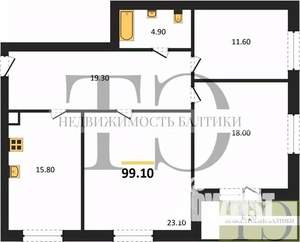 3-к квартира, вторичка, 99м2, 3/4 этаж