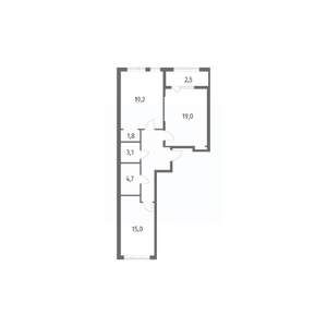 2-к квартира, строящийся дом, 77м2, 5/8 этаж