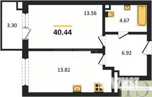 1-к квартира, вторичка, 40м2, 3/4 этаж
