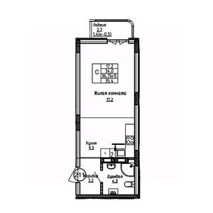 Студия квартира, вторичка, 35м2, 4/9 этаж