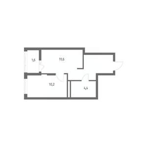 1-к квартира, строящийся дом, 36м2, 6/8 этаж