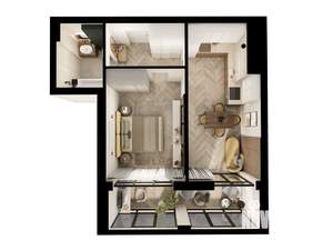 1-к квартира, вторичка, 45м2, 2/7 этаж