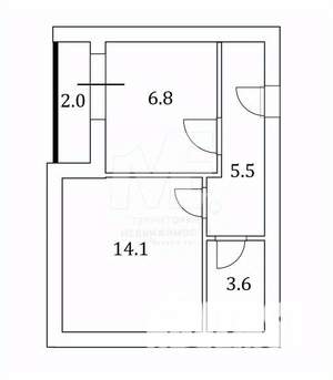 1-к квартира, вторичка, 30м2, 6/9 этаж