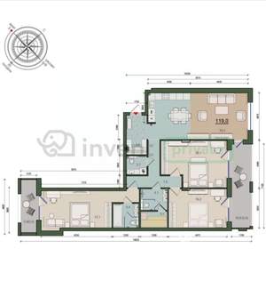 3-к квартира, сданный дом, 128м2, 8/10 этаж