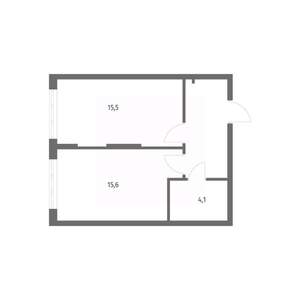 1-к квартира, строящийся дом, 42м2, 5/8 этаж