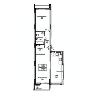 2-к квартира, вторичка, 57м2, 4/9 этаж