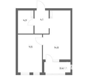 1-к квартира, строящийся дом, 36м2, 9/18 этаж