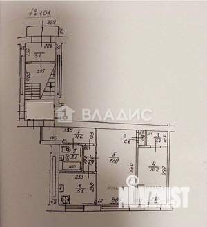 2-к квартира, вторичка, 46м2, 1/4 этаж