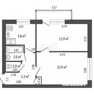 2-к квартира, вторичка, 40м2, 2/5 этаж