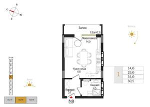 Студия квартира, вторичка, 31м2, 5/9 этаж