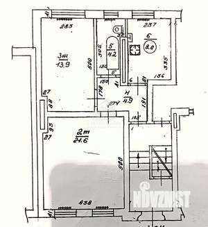 2-к квартира, вторичка, 53м2, 1/3 этаж