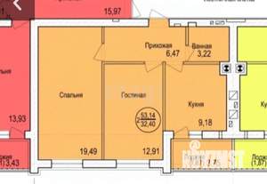 2-к квартира, вторичка, 52м2, 7/10 этаж