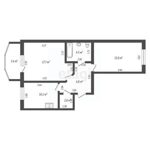 2-к квартира, вторичка, 59м2, 9/10 этаж