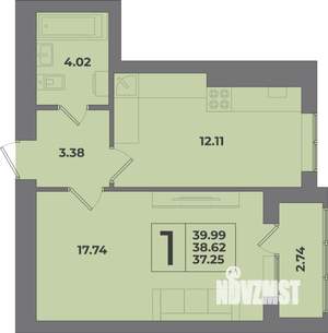 1-к квартира, вторичка, 40м2, 5/9 этаж