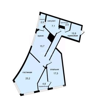 2-к квартира, вторичка, 89м2, 8/8 этаж