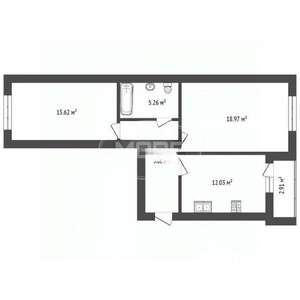 2-к квартира, вторичка, 65м2, 3/9 этаж