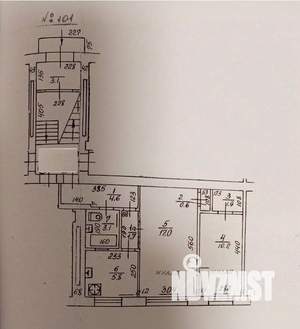 2-к квартира, вторичка, 46м2, 1/4 этаж