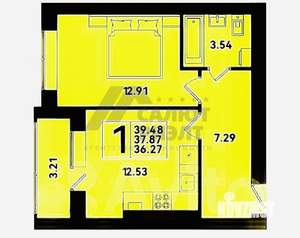 1-к квартира, сданный дом, 35м2, 1/10 этаж
