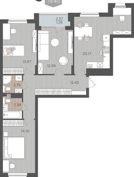 Студия квартира, вторичка, 81м2, 5/9 этаж
