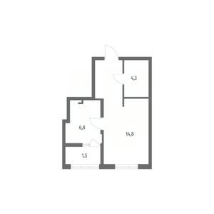 1-к квартира, строящийся дом, 33м2, 7/8 этаж