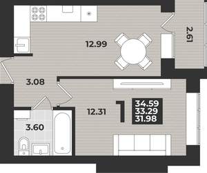 1-к квартира, вторичка, 35м2, 2/9 этаж