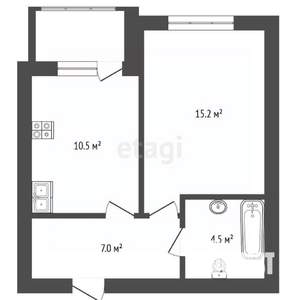 1-к квартира, вторичка, 41м2, 8/10 этаж