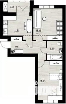 3-к квартира, строящийся дом, 98м2, 4/4 этаж