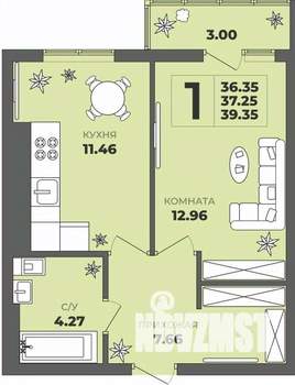 1-к квартира, вторичка, 37м2, 4/8 этаж
