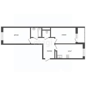 2-к квартира, вторичка, 50м2, 6/8 этаж