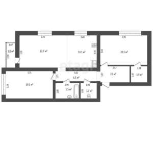 2-к квартира, вторичка, 103м2, 4/7 этаж