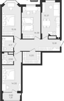 Студия квартира, вторичка, 86м2, 3/9 этаж